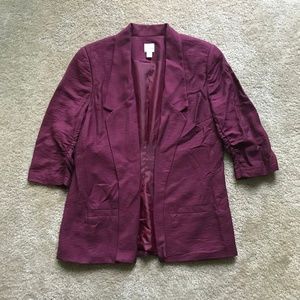 Lauren Conrad - Burgundy 3/4 Sleeve Blazer